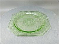 1950's vaseline uranium glass cake plate