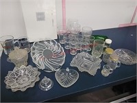 Coca Cola glasses, Mikasa platter & glassware