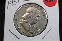 1951 Franklin Silver Half Dollar
