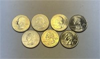Group of 5 D's and 2 P's, Washington Quarters