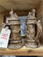 2 Ceramic Beer Steins