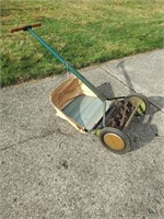 Vintage Turfmaster Reel Mower with Grass Catch.