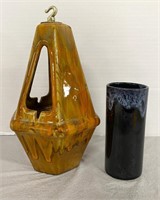 Vintage Hanging Ashtray & Van Briggle Vase