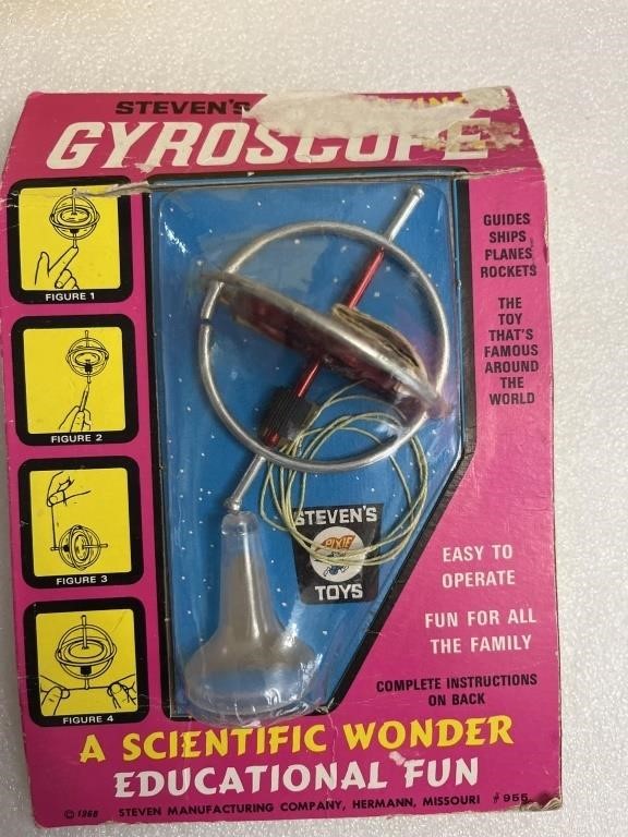 Vintage  Steven's Toys Gyroscope Top Toy, Orig.