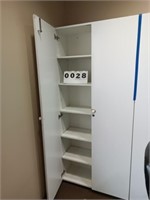 White storage cabinet wood 36w x 15d x 82h