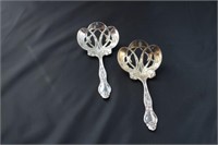 Pair of Ornate Sterling Silver Bon Bon Spoons