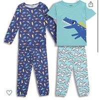 New  Boys Girls Cotton Pajama Set, 4 Piece