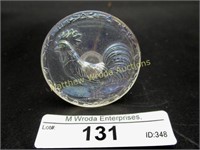 Carnival Glass Hatpin- white Rooster