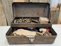 Vintage Metal Tackle Box Full of Weights