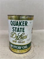 Quaker State motor oil paper can with content