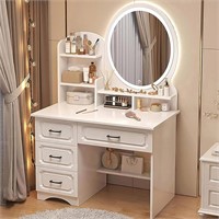 Vanity Desk Mirror with LED Lights