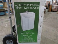 24" BELLY VANITY (NO FAUCETS) - NEVER USED