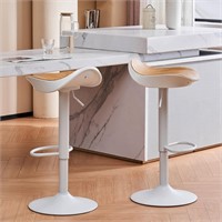 YOUNIKE Bar stools Set 2 Adjustable Swivel  White
