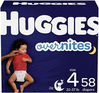 Nighttime Baby Diapers Size 4, 58 Ct