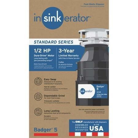 InSinkErator Badger 5 Garbage Disposal 1/2 HP