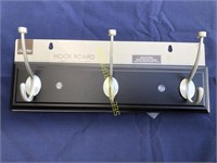 Black and SN Coat Hook Bar 15.75" Long, 3 Hooks