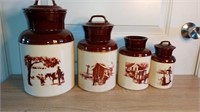 McCoy Canister Set (missing one lid)