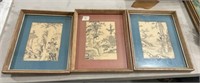 Three Vintage Asian Framed Prints