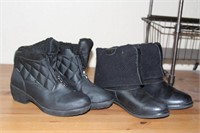 2 pairs of black boots, size 6.5