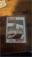 1974 Topps AL Kaline Detroit Tigers #215