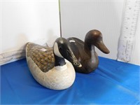 2 CARVED WOOD DECOYS