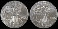 (2) 2011 AMERICAN SILVER EAGLES