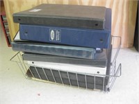 Wire Office Rack W/Assorted Binders Shown