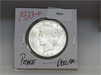 1923-D 90% Silver Peace $1 Dollar