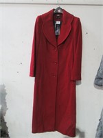 Jacque Vert Red Long Coat - Size 8