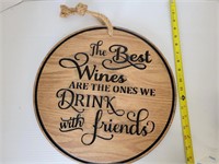 Wine drinking sign (wood)