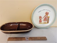 Vintage Divided Pottery &  Holly Hobbie Plate