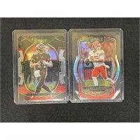 (2) Modern Football Die Cut Inserts Brady/mahomes