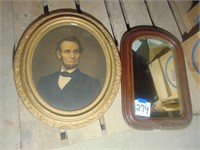 Ogee mirror & Lincoln portrait