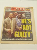 O.J. Simpson NOT GUILTY The Toronto Sun Newspaper