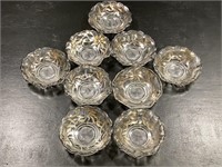 Vintage Silver Overlay Glass Nut/Bowls