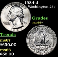 1984-d Washington Quarter 25c Grades GEM++ Unc