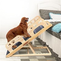 45" Wooden Foldable Dog Steps Portable Pet Ramp