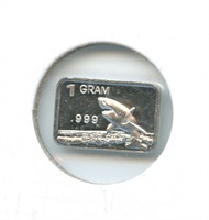 1 gram Silver Ingot - Shark, .999 Fine Silver