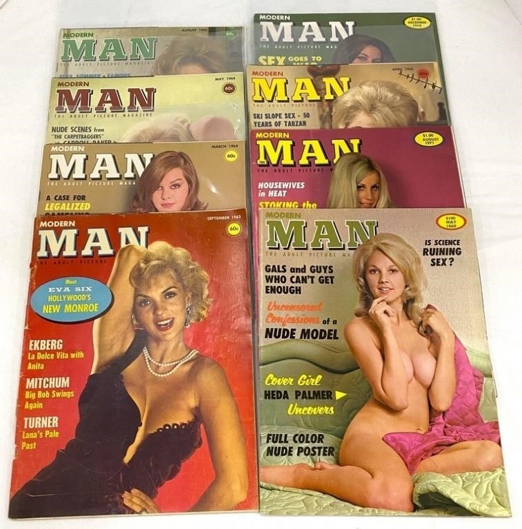 Eight Vintage Modern Man Magazines