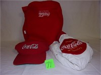 coke hat, blanket, shirt