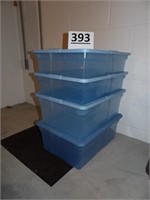 4 Rubbermaid Totes (Blue)