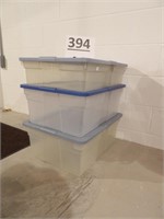 3 Rubbermaid Totes (Clear)