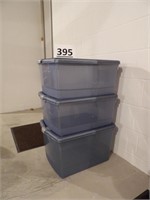 3 Rubbermaid Totes (Blue)