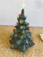 Vintage ceramic Christmas tree with music box