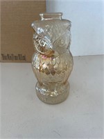 Carnival Glass Owl Bank