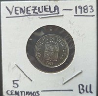 Brilliant uncirculated 1983 Venezuela coin