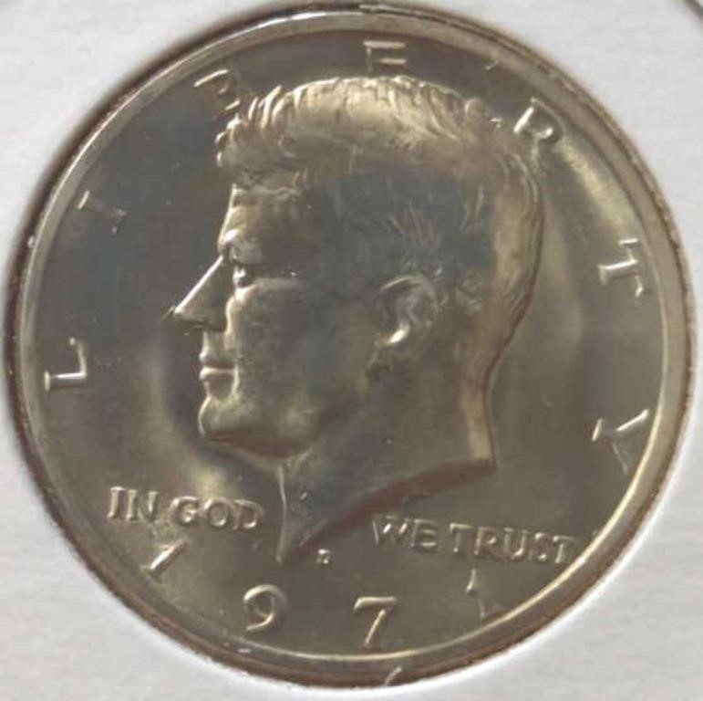 Uncirculated 1971 d. Kennedy half dollar