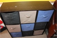 Storage Shelf with 9 Fabric Baskets 35x12x35H