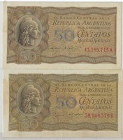 ARGENTINA 50 CENTAVOS 1947,Serie A & B.AR50