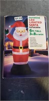 OUTDOOR LED LIGHTED SANTA INFLATABLE 6FT TALL